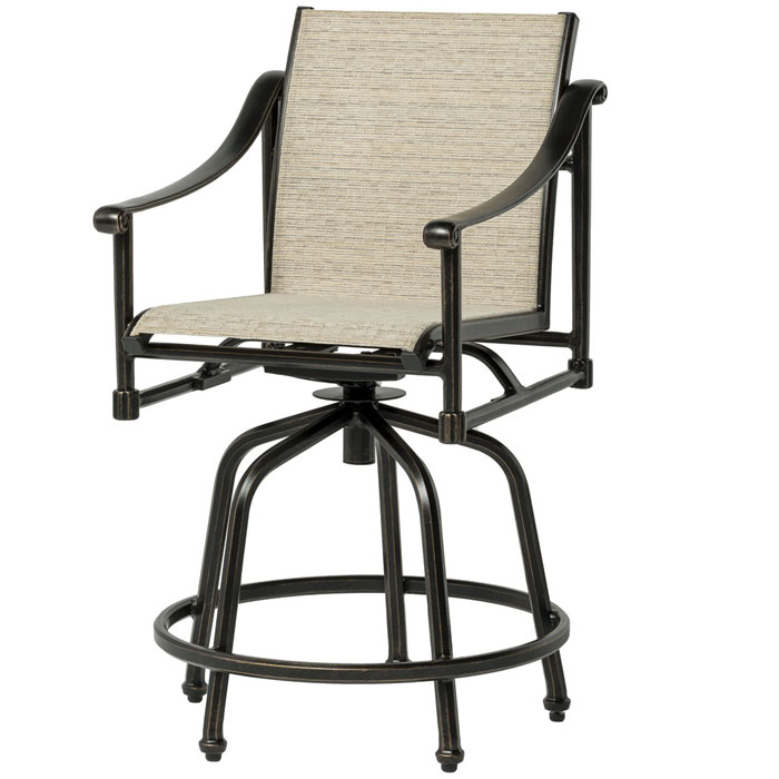 Morro Bay Cast Aluminum Sling Swivel Rocker Counter Stool by Gensun - Image 2